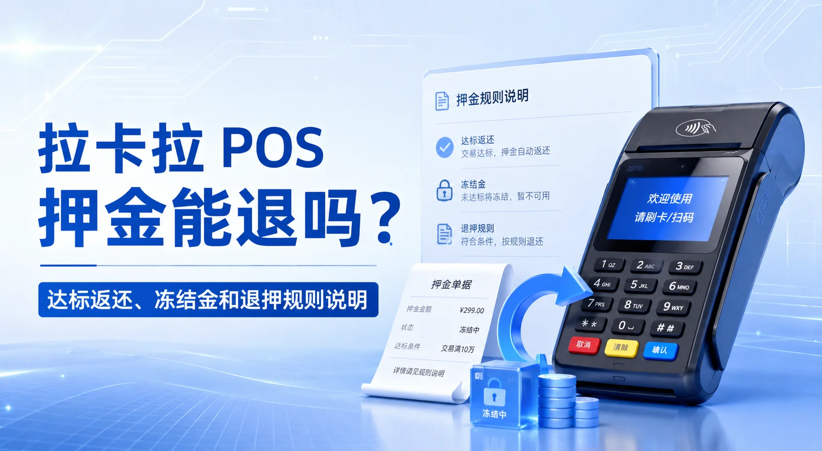 拉卡拉 POS 押金能退吗？达标返还、冻结金和退押规则说明
